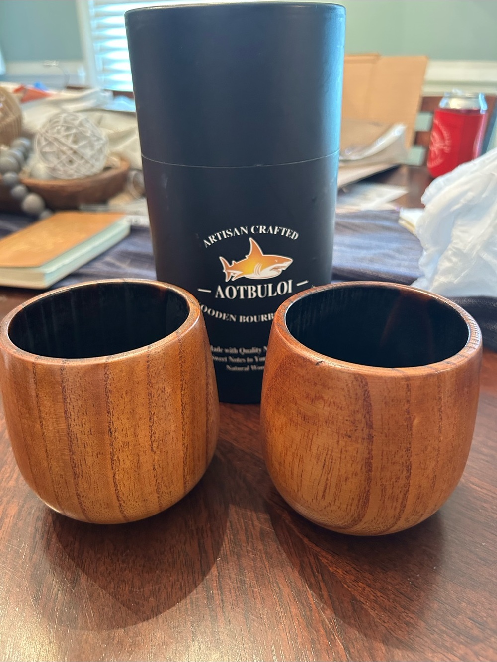 Artisan Crafted Wooden Bourbon Tumblers - Natural Wood (Set of 2)